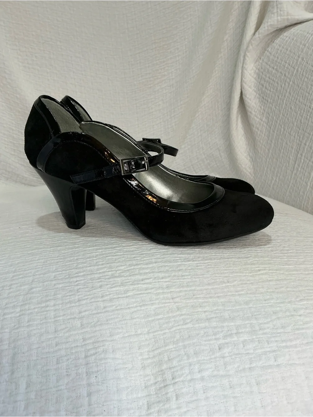 π€ Naturalizer Brigid Black Leather 3β Heeled Mary JanePumps Heels Shoes Size 6.5 - Picture 4 of 7